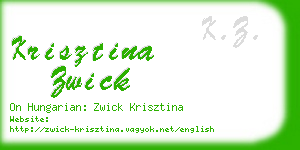 krisztina zwick business card